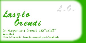 laszlo orendi business card